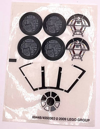 Sticker Sheet for Set Midi-Scale Millennium Falcon, 7778 - (86448/4550363), Part# 7778stk01 Part LEGO® Missing 3 Stickers