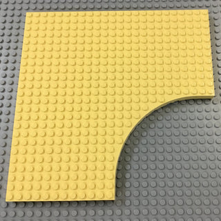 24x24 Brick Modified Plate without 12x12 Quarter Circle (6161) Part LEGO® Light Yellow  