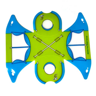 Dark Azure and Lime Tent with Poles and Lightning Bolts Pattern, Part# 41339pls01a Part LEGO® Very Good