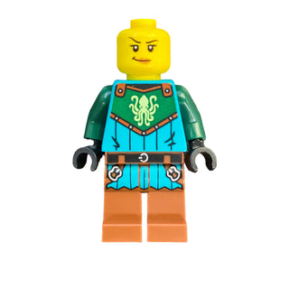 Kraken Warrior - Female, Reddish Brown Helmet, idea234 Minifigure LEGO®