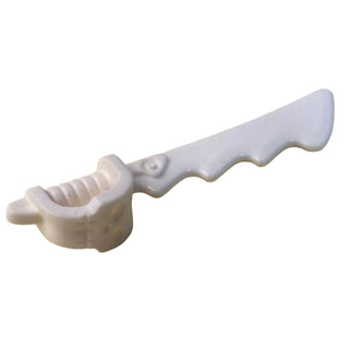 Minifigure Weapon Sword Cutlass Serrated with Skull Hand Guard Part#23984 Part LEGO® White