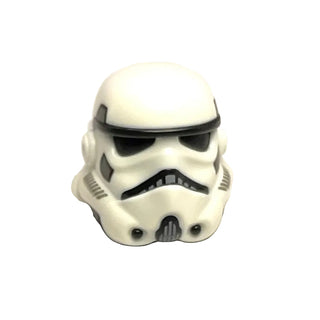 Minifigure, Headgear Helmet SW Stormtrooper Dual Molded with Dark Bluish Gray Printing on Back Pattern, Part# 42861pb02b Part LEGO® White Very Good
