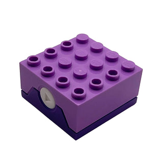 Electric, Sound Brick 4 x 4 with Medium Lavender Top and 31 Randomized Sounds (Talking Sorting Hat), Part# 3677c01 Part LEGO® Dark Purple