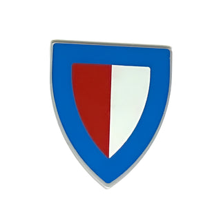 Minifigure, Shield Triangular Short with Blue Border and Red and White Halves Pattern, Part# 3846pb065 Part LEGO® Light Bluish Gray Very Good