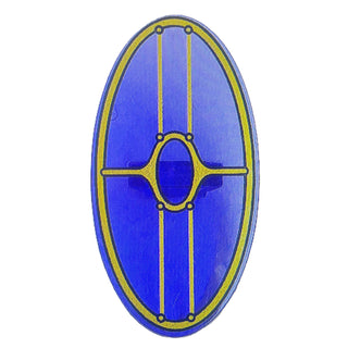 Minifigure, Shield Elliptical with SW Gungan Patrol Shield without Dark Pink Glow in Center Pattern, Part# 92747pb14 Part LEGO®