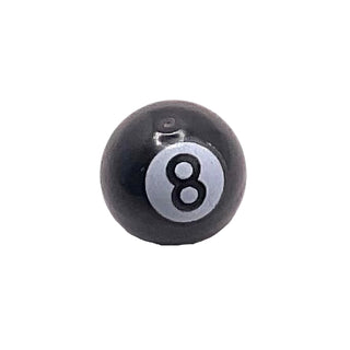Technic Ball Joint with Black Number 8 on White Circle Pattern (Pool 8 Ball), Part# 32474pb009 Part LEGO® Black