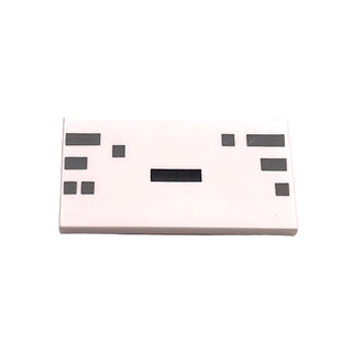 Tile 2 x 4 with Black and Dark Bluish Gray Rectangles Pattern (Minecraft Ghast Mouth), Part# 87079pb0227 Part LEGO® White