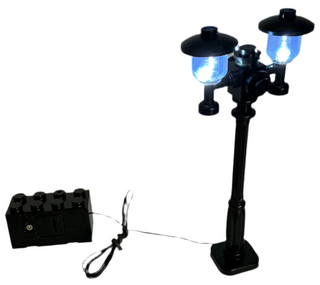 Light-Up Double Lamp Post, Battery w/ wire, ACEDH Light up kit United Brick Co®