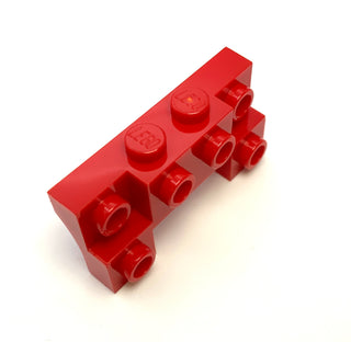 Brick, Modified 2x4 - 1x4 with 2 Recessed Studs and Thick Side Arches, Part# 52038 Part LEGO® Red  