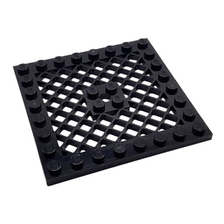 Plate, Modified 8x8 with Grille and Hole in Center, Part# 4151b Part LEGO® Black