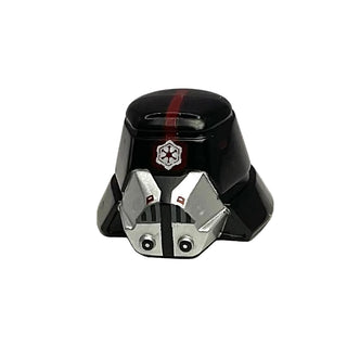 Minifigure, Headgear Helmet SW Sith Trooper with Red Stripe Narrow, Breathing Mask and Imperial Logo Pattern, Part# 98117pb01 Part LEGO® Black Very Good