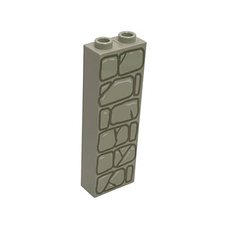 Brick 1 x 2 x 5 with Dark Gray Stone Outlines Pattern, Part# 2454pb001
