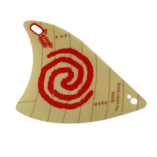 Cloth Sail Triangular with Red Spiral Swirl Pattern, 2 Holes, Small (Moana), Part# 67172 Part LEGO® Tan Very Good