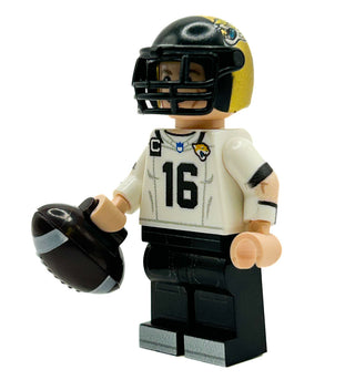 #16 QB Trevor, Jags Football Player Minifig - B3 Customs Custom minifigure B3 Customs