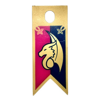 Flag with Dragon Head on Magenta and Dark Blue Background Pattern, Part# multipls07a Part LEGO® Very Good