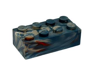 Red, White & Blue Marbled, 1970's Grangemouth Test 2x4 LEGO® Brick Part LEGO®