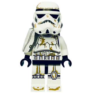 Sandtrooper - White Pauldron, Survival Backpack, Dirt Stains, Balaclava Head Print and Helmet with Dotted Mouth Pattern, sw0383