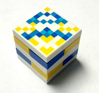 Minecraft Glazed Terracotta Part LEGO® Blue/White/Yellow Pattern  