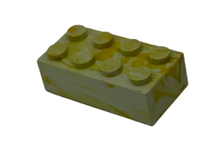 Light Gray with Yellow & White Marbled, 1970's Grangemouth Test 2x4 LEGO® Brick Part LEGO®