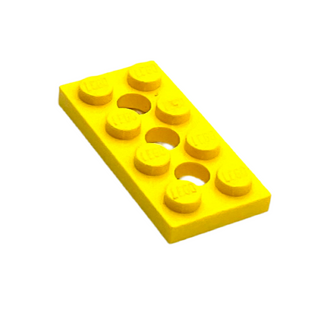 Technic, Plate 2x4 with 3 Holes, Part# 3709b Part LEGO® Yellow