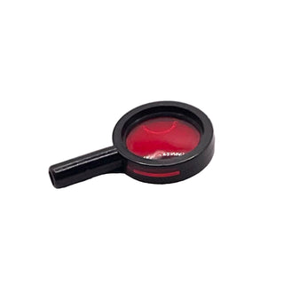 Minifigure, Utensil Magnifying Glass with Trans-Red Lens (Alpha Team), Part# 30152c02 Part LEGO® Black Very Good