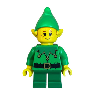 Elf - Green Scalloped Collar with Bells, hol295 - LEGO® Holiday Minifigure