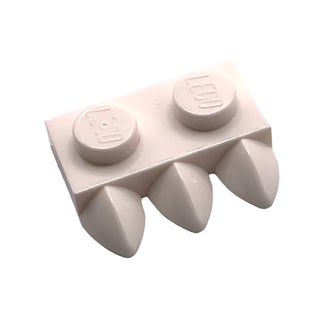 Plate, Modified 1x2 with 3 Teeth, Part# 15208 Part LEGO® White