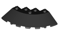 Brick Round Corner 6x6 with Slope 33 Edge, Facet Cutout, Part# 95188 Part LEGO® Black 1 Part