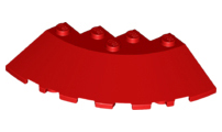 Brick Round Corner 6x6 with Slope 33 Edge, Facet Cutout, Part# 95188 Part LEGO® Red 1 Part