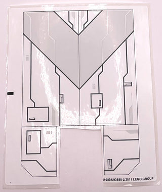 Sticker Sheet for Set T-6 Jedi Shuttle, 7931 - (4610894/93580), Part# 7931stk01 Part LEGO® Missing 1 Sticker / Cut Sticker Sheet