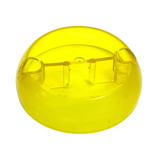 Cylinder Hemisphere 7x7 Flat (Pod Half) with 2 Pin Holes, Part# 1974 Part LEGO® Trans-Yellow