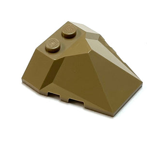 Wedge 4x4x1 1/3 Pyramid Center, Part# 47757 Part LEGO® Dark Tan  