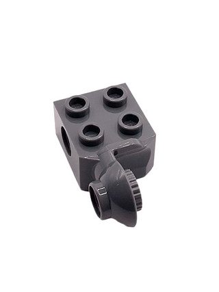 Technic, Brick Modified 2 x 2 with Pin Hole and Rotation Joint Ball Half Vertical, Part# 48171 Part LEGO® Dark Bluish Gray