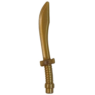 Minifigure Weapon Sword Saber / Dao Curved Blade and Hilt with Bar End, Part#25111 Part LEGO® Pearl Gold