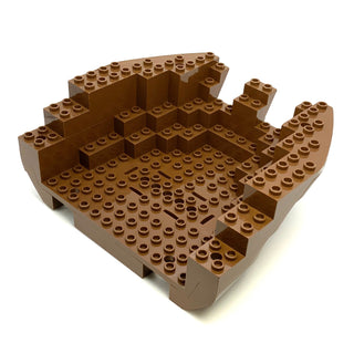 Boat, Hull Large Stern 14x16x5 1/3 with Brown Top (2558/2559), Part# 2558c03 Part LEGO® Decent - Brown  