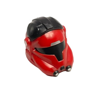Minifigure, Headgear Helmet SW TIE Pilot with Molded Black Visor and Top and Printed Silver Accents Pattern, Part# 42906pb01 Part LEGO® Red Very Good