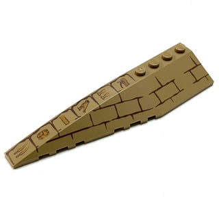 Wedge 12x3 Left with Bricks and Hieroglyphs Pattern, Part# 42061pb17 Part LEGO® Very Good  