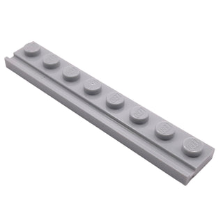Plate, Modified 1x8 with Door Rail, Part# 4510 Part LEGO® Light Bluish Gray