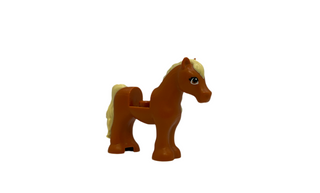 Horse / Pony, Friends with 1 x 1 Cutout with Molded Tan Mane and Tail and Printed Eyes Pattern, 75498pb02 Minifigure LEGO®