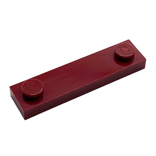 Plate, Modified 1x4 with 2 Studs without Groove, Part# 92593 Part LEGO® Dark Red
