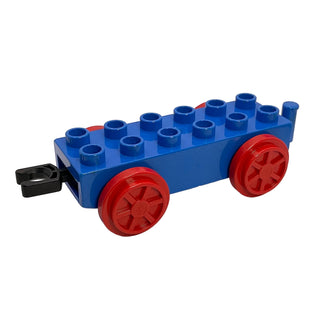 Duplo, Train Base 2 x 6 with Red Train Wheels and Movable Hook, Part# 4559c01
