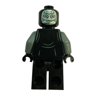 Death Eater - Black Hood, Dark Bluish Gray Arms, Large Open Mouth / Squinting Eyes, hp614 - LEGO® Harry Potter Minifigure