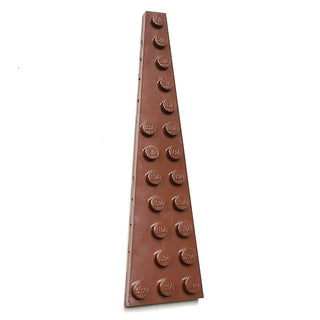Wedge, Plate 12 x 3 Left, Part# 47397 Part LEGO® Reddish Brown