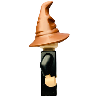 Harry Potter - Hogwarts Robe, Black Tie and Short Legs, Reddish Brown Sorting Hat, hp466 Minifigure LEGO®