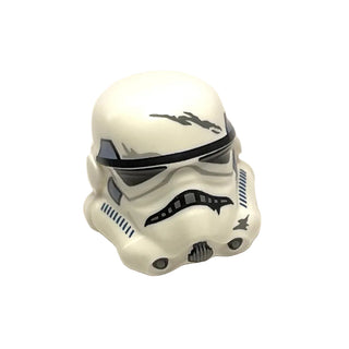 Minifigure, Headgear Helmet SW Stormtrooper, 2 Chin Holes, Dark Blue and Sand Blue Scratches Pattern (Imperial Jet Pack Trooper), Part# 30408pb11 Part LEGO® White Very Good