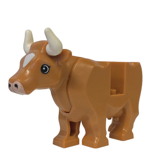 Cow with Light Nougat Muzzle and White Spot with Short Horns, 64452pb01c03 - LEGO® Animal LEGO® Animals LEGO®
