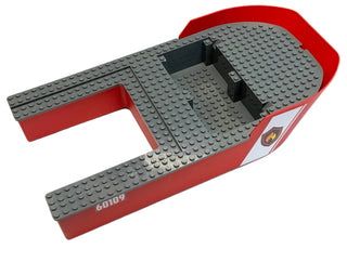 Boat, Hull Giant Bow 40x20x7 with Dark Bluish Gray Top, Part# 18913c01 Part LEGO® Red with Stickers Very Good