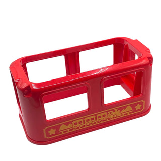 Duplo, Train Passenger Cabin 4 x 8 x 3 1/2 with Yellow Steam Train Pattern, Part# 35733pb01 Part LEGO® Red Very Good