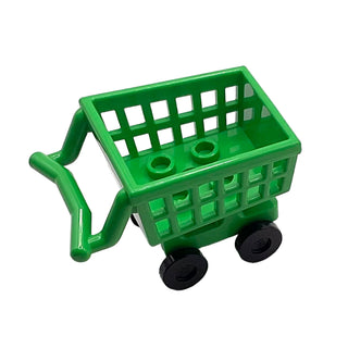 Minifigure, Utensil Shopping Cart Frame with Black Wheels, Part# 49649c01