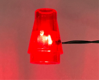 1x1 Flashing LED Light-Up Cone, DIY System, LFCON-DC Custom Parts United Brick Co® Red